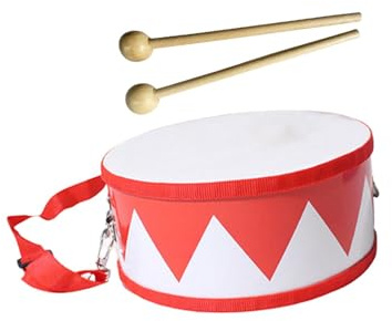 TTETTZ Tambor de Mano con Diseño Innovador, Juguete Educativo para Niños, Rojo blanco