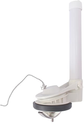 FinFuture Universal Toilet Flush Valve, 2-Inch One Piece Toilet Replacement Parts Toilet Repair Kit with Flapper and Chain, Easy to Install, White