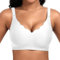 Jiuday BH Damen ohne Bügel Große Brüste Nahtloser Push Up BH Soft Bequemer Seamless Bra T Shirt Bügelloser Gepolstert Klassische Bralette (Weiß,L)
