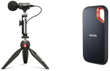 Shure MV88+ Video Kit - Digital Stereo Condenser Microphone for Apple and Android & SanDisk 2TB Extreme portable external SSD, up to 1050 MB/s, read, 1,000MB/s write, USB-C
