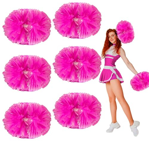 Zankubom Cheerleader-Pompons in Metallic-Optik, 30,5 cm, 6 Stück