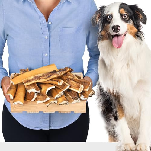 Peau de tête de bœuf pour Chiens | bâtonnets 20 cm 1kg (Environ 20–25 pièces) | Friandises Naturelles à mâcher | sans céréales | Séchées à l’air | Soin Dentaire Efficace