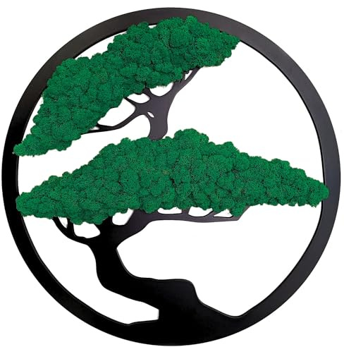 Scandinavian Moss Moosbilder in Form Eines Baumes - Schön Aussehender Wand Baum - Bringen Sie Leben Ihre Wohnung - Wandbild aus Natürlichen Rohstoffen und Deko Moos Moosdekoration Rentiermoos 50cm