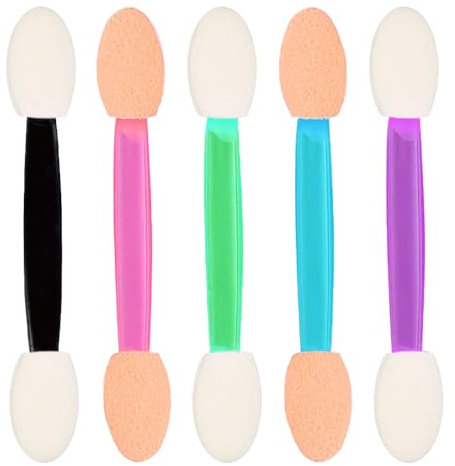 TRKETK 100 Pièces Applicateur de Fard à Paupières, Pinceau Paupières Jetable Pinceau de Fard à Paupières Double Face Éponge Ombre à Paupières Pinceau Applicateur Fard à Paupières (Multicolore)