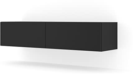 Homlando Lowboard TV Schrank Bingo Hängend universal Unterschrank Fernsehschrank TV Board Sideboard HiFi-Tisch Hängender Schrank Schwarz Matt (140 x 40 x 30 cm)