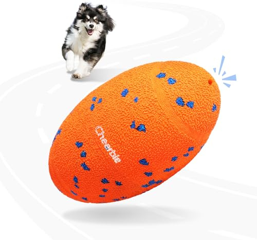 Cheerble Wicked Rugby – Hundespielzeug Quietschend, Interaktives Hundespielzeug mit 3 modi, Automatisch Hüpfender Bewegender Selbstrollender Hundeball mit E-TPU Material, USB-C Wiederaufladbar, Orange