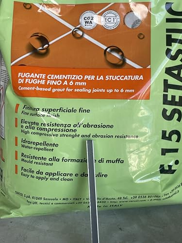 Stucco Idroreppellente per Fughe, grigio scuro 5 kg, per Piastrelle, Marmo, Gres, Interni ed Esterni, Fino a 6 mm 174