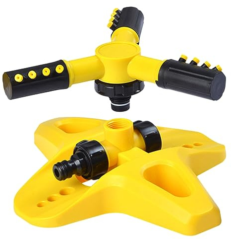 OFFSCH Aspersor Giratorio de Jardín Automático Práctico y Resistente Base Estable para Riego de Césped Huertos y Plantas Patios y Jardines