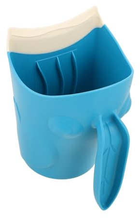 HAMPPLIES Bath Tub Rinse Cup with Ergonomic Handle Soft Rim Shampoo Rinser for Hair Washing Comfortable and Clean Bathroom Wash Jug with Cute Design to Reduce Bath Fear