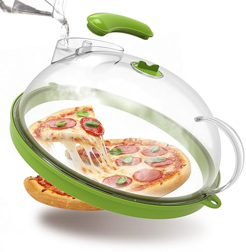 Microwave Splatter Cover with Water Steamer, Upgraded Microwave Cover for Food with Handle, Clear Plate Covers, Splatter Guard, Kitchen Essentials Gadgets, House Warming Gifts New Home, 10 Inch
