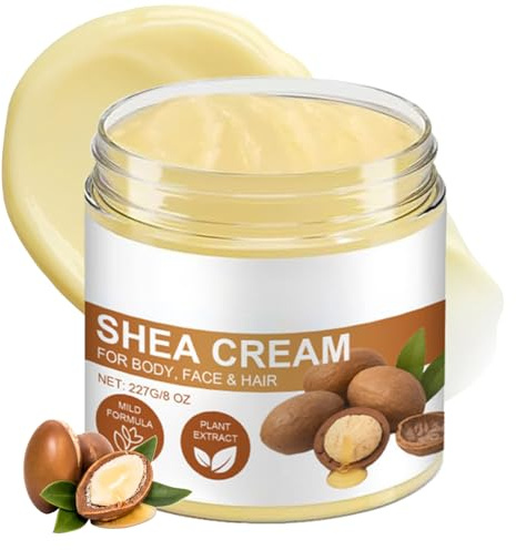 Shea Cream,Sheabutter Bio,Organische Shea Butter Unraffiniert,Reine SheaCreme für Gesicht,Körper & Haare,Sheabutter Bio für Kosmetik,Shea Moisture,Nicht Fettend,Feuchtigkeitscreme für alle Hauttypen