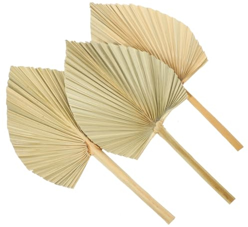 Hemobllo Hojas de Abanico de Palma Secas 3 Piezas para Decoración de Bodas Fiestas Hogar Arreglos Florísticos Adorno de Pared Colgante para Decoración Navideña