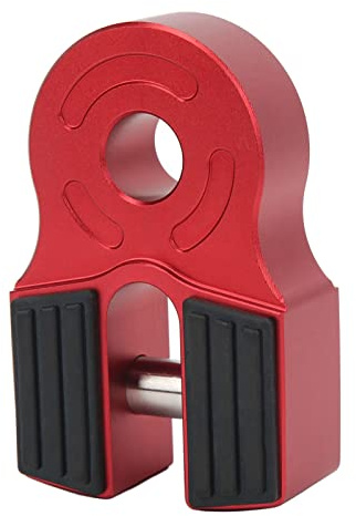 Winch Shackle Mount Heavy Duty Universal 30000LBS Loading Iron Pin Rubber Guard D Ring Mount for ATV UTV SUV Pickup Trucks Aluminum Alloy Iron Rubber (Red)