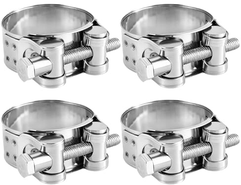 4 Abrazadera de Perno Articulado de Acero Inoxidable 304, 40-43 mm Abrazaderas de Acero Inoxidable Ajustable, Abrazaderas de Aceros Inoxidables, Metalicas Para Tubos, para Jardines, Casas