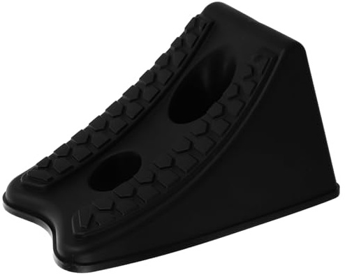 BRIGHTFUFU Autoreifenkeil Schwarz aus Kunststoff als Reifenblock für Pkw | Unterlegkeile Auto, Reifenstopper Pkw, Pkw Unterlegkeile, Strukturierte Oberfläche, für Motorrad