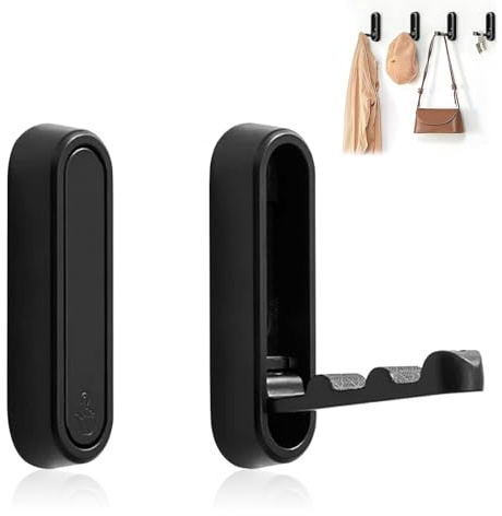 HORREX 2 Pièces Crochet de Porte Pliable et Extensible, Crochet Mural en Aluminium, Patere Murale 90 Degrés, Crochets Muraux Pliables pour Bureau Cuisine Chambre Salle de Bain Cuisine
