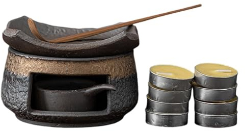 Scalda-candela | Bruciatore di incenso in ceramica con portacandele, scalda tè | per casa, soggiorno, tavolo da pranzo, hotel, posto di lavoro, meditazione
