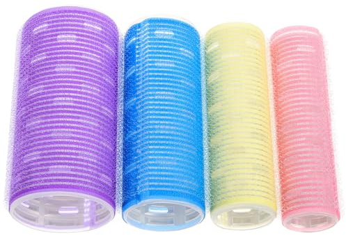 LABRIMP Bigoudis pour Cheveux Rouleaux Flexibles 4pcs Fixation Auto-agrippante en Aluminium pour Créer Volume et Coiffure 3d pour Dormir