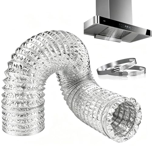 200mm Flexible Aluminium Ducting 5m Insulated Ducting Pipe 8 Inch Air Ducting Hose for Cooker Hood, Extractor Fan, Tumble Dryer, Hydroponics Grow | Jzlongxi