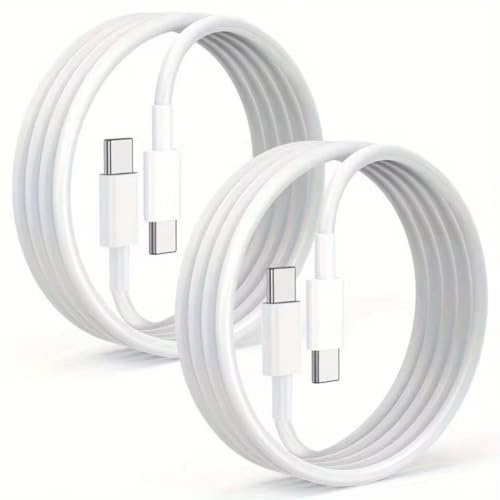 Cable USB C a USB C 1M 2Pack, 60W Cable para iPhone USB C, Cable Cargador Carga Rapida, Cable Tipo C cable para iPhone 17/17 Pro/17Pro Max/16/15/iPad, Samsung Galaxy S24/S23/S22