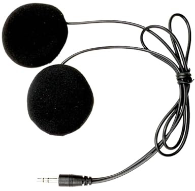 Kit cuffie per casco - 4 cm Nero Dispositivo acustico Copricapo Set Audio, Stereo cablato in PVC Con Cavo di Estensione Rete Collegamento di Trasmissione Vocale stabile | Dirtbike Touring