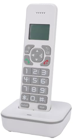 Bewinner Trådlös Fast Telefon med Stora Knappar, LCD-skärm, Samtalsblockerare, 10 Ringsignaler, Högtalartelefon, Utbyggbart Telefonsystem för Hem, Kontor, Seniorer och Företag (EU)