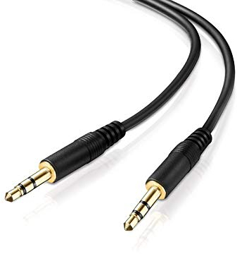 conecto CC20094 Audio Stereo Aux Verbindungskabel Klinkenkabel Klinke/Klinke, 3,5mm Klinke Stecker auf 3,5mm Klinke Stecker, vergoldet, Ultraslim-Design, 3,00m, schwarz