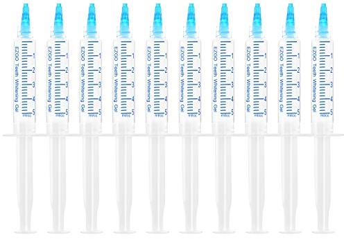 EZGO 10 Pack Teeth Whitening Gel Refills 22% Bleaching Gel, No Sensitive Teeth Whitener, Great for Sensitive Tooth Whitening, Carbamide Peroxide Teeth Whitening Gel, Mint Flavor (10X 5ML)