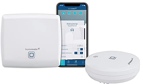Homematic IP Smart Home Access Point + Wassersensor, Wassermelder für zuverlässige Alarmierung per Sirene und Push-Benachrichtigung in der Smartphone-App bei Feuchtigkeit und Wasser
