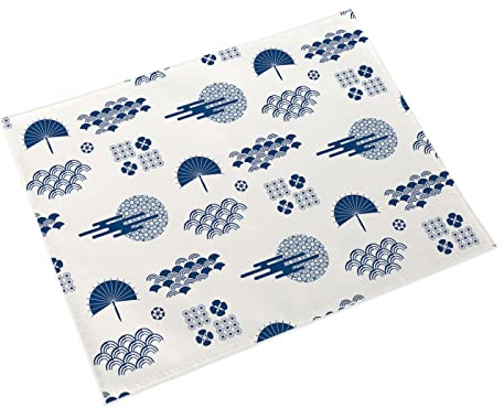 Manteles Individuales Estampado Elegante Azul Mantel Individual Algodón y Lino Lavable Salvamanteles Individuales Resistente al Calor Bajoplatos Individuales Mesa Tapetes para Mesa 30x45cm 2 Pcs