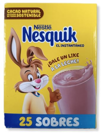 Nesquik cacao soluble instantáneo - 1 estuche x 25 sobres de 13,5 g - Total: 337.5 g