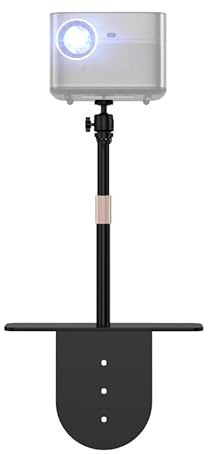 ciciglow Projector Stand, 24‑40cm Adjustable Height Bedside Sofa Wall Portable Projector Mount Holder with 1/4in Thread, 360° Rotation and 90° Tilting Phone Projector Stand