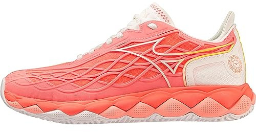 Mizuno Wave Enforce Tour CC (W), Scarpe da Paddle Donna, Candy Coral/Snow White/Neon Flame, 41 EU, Candy Coral Snow White Neon Fiamma, 41 EU
