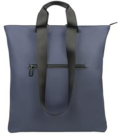 Tucano - Gommo, Shopper, Borsa a mano in tessuto gommato con doppio manico per laptop fino a 14, per uomo e per donna, Blu.