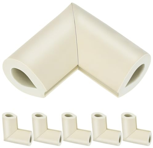 VILLCASE 12er Eckenschützer aus Schaumstoff 5,5x5,5x3,5 cm, stoßabsorbierende L-Form Kantenschutz für Möbel & Bilderrahmen, weißer Umzugsschutz für Babysicherheit