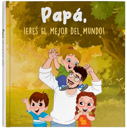 Cuento personalizado para papá | Libro infantil con nombre y avatar de papá + hijos | Regalo para Día del Padre o cumpleaños