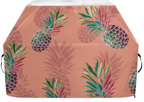 Grillabdeckungen, Oxford-Grillabdeckung für Weber, Brinkmann, Char Broil, wasserdicht, winddicht, reißfest, bunte Ananas-Gas-Grillabdeckung (165 x 63,5 x 114 cm)