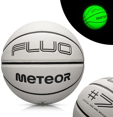 Basketboll for vuxna ungdomar Basketboll Storlek 7 Reflekterande Boll Perfekt Anpassad Till Händer Idealisk Basket for Träning Basket Med en Halkfri Yta METEOR