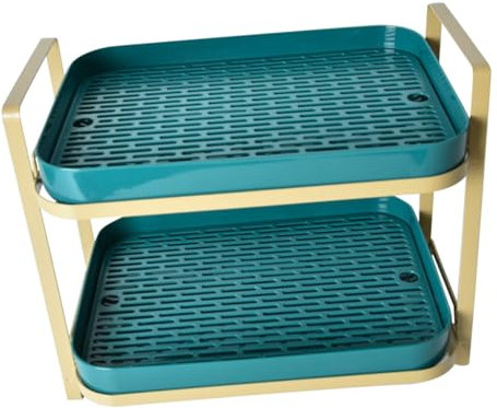 AUTSUPPL Organizzatore da Banco Multistrato in Acciaio al Carbonio per Tazze e Bicchieri, Design Semplice ed Elegante, Facile da Usare per Cucina e Ufficio