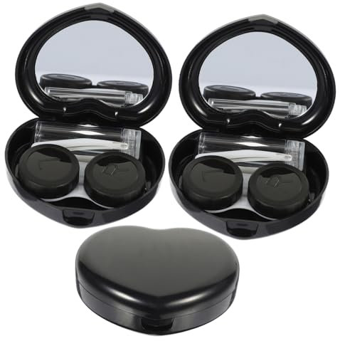 SEWOART 3sets Sturdy Material Contacts Case Portable Travel Case for Eye Contacts Mirror Holder Leakproof Storage Box for