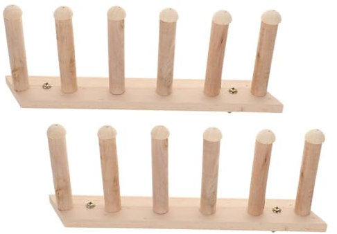 Hohopeti 2 Stück Katzen Wandregal Kletterleiter Aus Holz 27cm 6-stufig Wandmontiert Katzenmöbel Für Wohnung Und Haus
