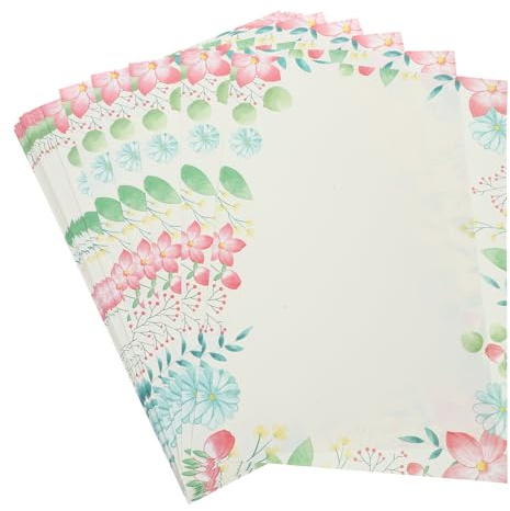 SECFOU 50pcs Vintage Kraft Paper Stationery Writing Paper Pack Retro Letter Envelopes for Greeting Invitation Scrapbooking