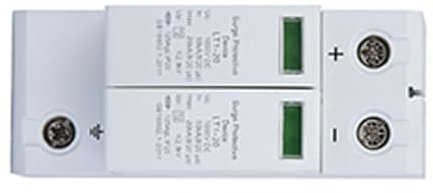 Dispositif de Protection contre les Surtensions 2P, Parafoudre Photovoltaïque, Parafoudre Basse Tension pour Système de Panneaux Solaires (2P20KA)