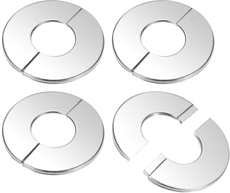 M METERXITY 4-Pack Wall Split Flange, for 1 Inch/25mm OD Pipe 304 Stainless Steel Escutcheon Plate Round Self-Adhesive Plumbing Cover Plates for Water Pipe/Faucet
