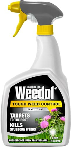 Weedol Tough Weed Control Ready to Use 1L – Effective Weed Killer for Lawns, Patios, and Driveways, Eliminates Tough Weeds, Fast-Acting, Easy Spray Application, Ideal for Garden Use
