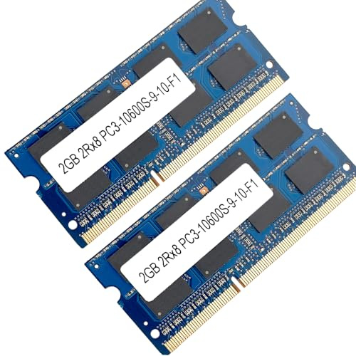 [2X 2GB ] Memoria RAM 2 módulos de 2 GB DDR3 SODIMM 2Rx8, 4 GB Dual Rank 1333 MHz, PC3-10600S, 204 Pines 1.5V para Ordenador computadora Portátil Notebook Laptop 51CH042