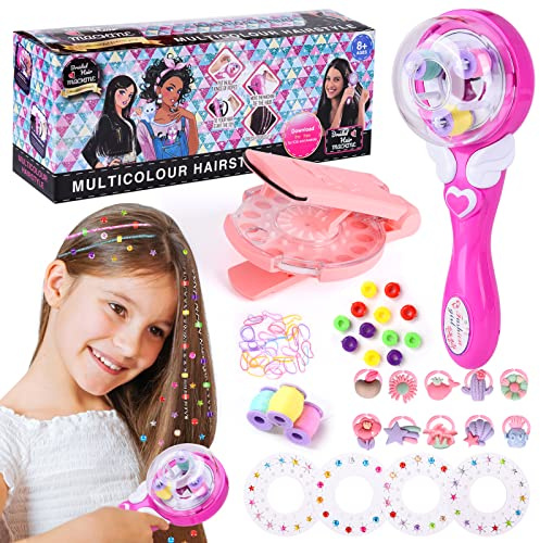 JONRRYIN Automatic Hair Braider, 240 Pcs Hair Bedazzler Kit, Haarschmuck Mädchen Haarflechtmaschine, Haar Styler Edelsteine Werkzeug