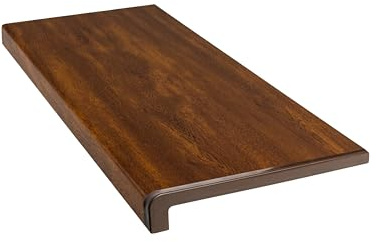 Dekofasada Fensterbank für Innen, Fensterbrett aus PVC mit Abschlusskappen, Pflegeleichte Innenfensterbank aus Kunststoff, für Fenster aus PVC, Holz & Aluminium, 30 x 140 cm, Goldene Eiche