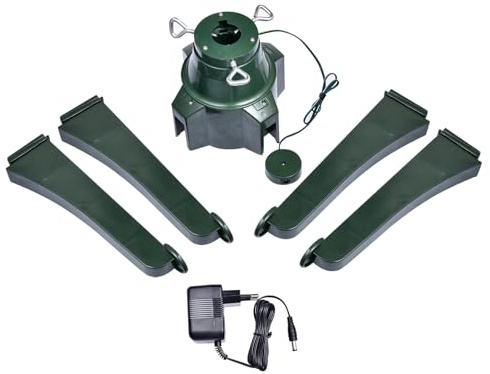 Base para Árbol de Navidad - Base Rotatoria Eléctrica, Soporte Recargable | Rotación 360 Grados Artificial Siempreverde Estable Segura Fácil Montaje Decoración Interior Exterior Festival Reunión