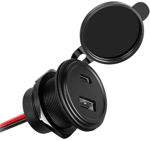 CamperXlite Aluminium USB C Steckdose 12v Wohnmobil, Wasserdicht 18W QC 3.0 und 30W PD 3.0 Wohnwagen USB Dose 12V Einbau für Anhänger Caravan Boot Yacht Motorrad Van Marine LKW Golfcart (1 Stück)